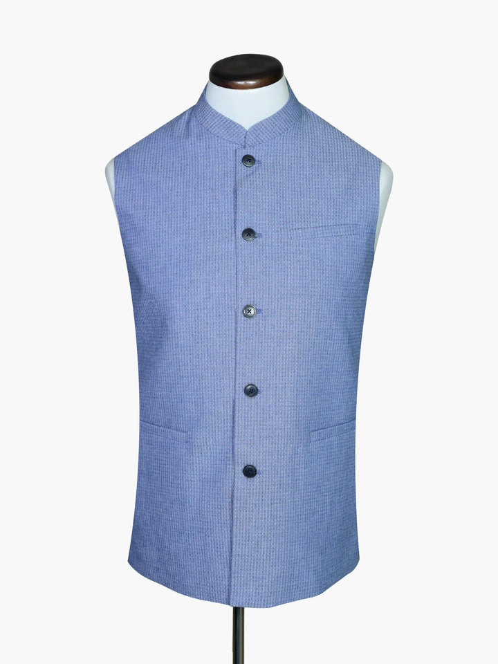 Blue Houndstooth Waistcoat Brumano Pakistan