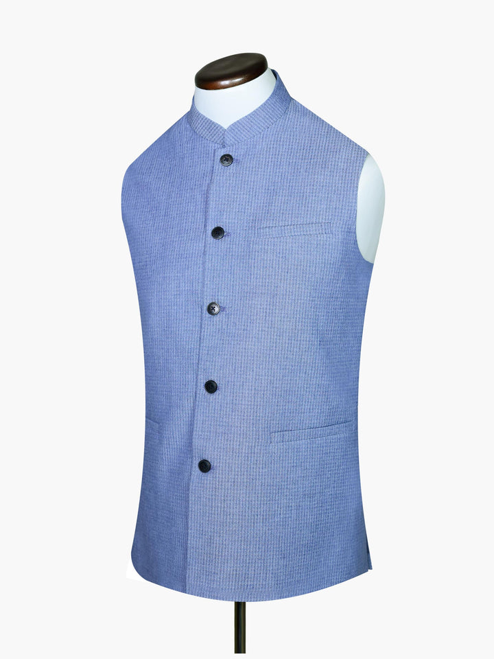 Blue Houndstooth Waistcoat Brumano Pakistan