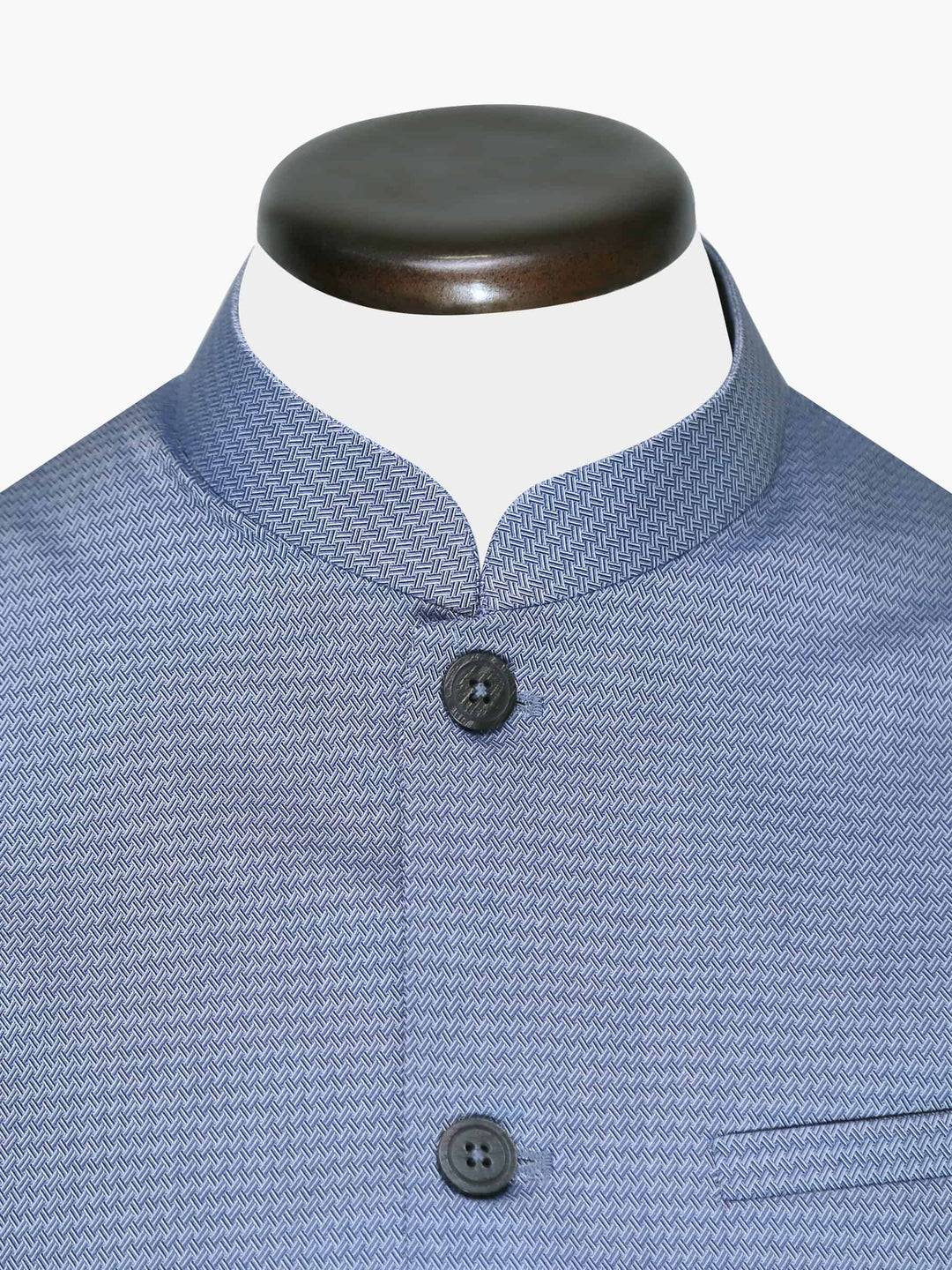 Blue Jacquard Geometric Waistcoat Brumano Pakistan