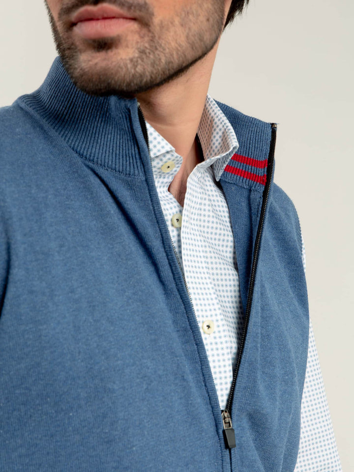 Blue Light Sleeveless Zipper Brumano Pakistan
