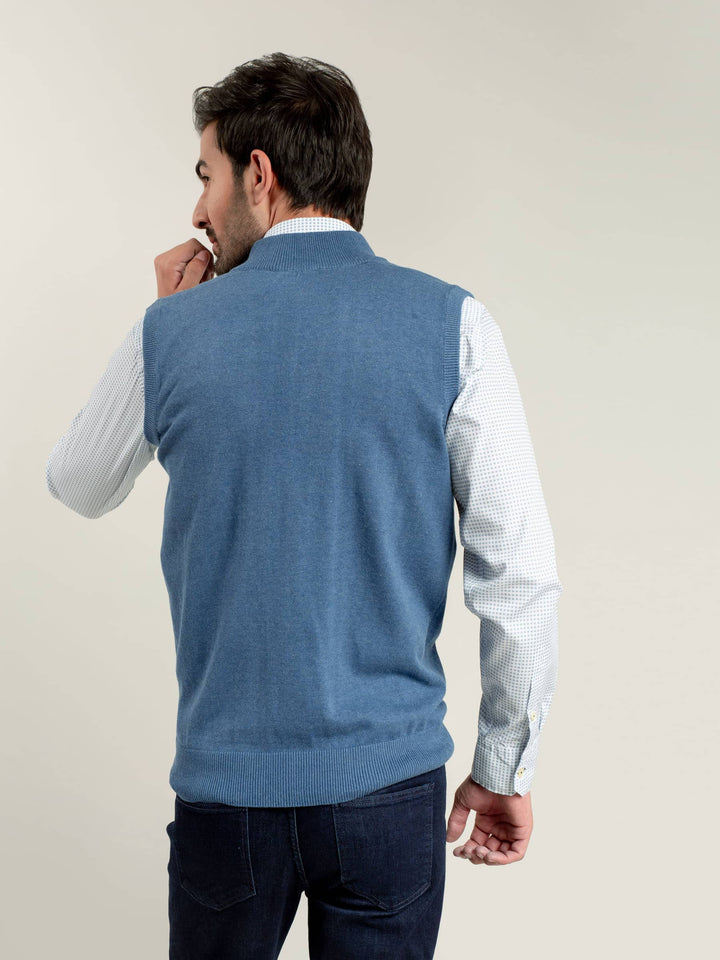 Blue Light Sleeveless Zipper Brumano Pakistan