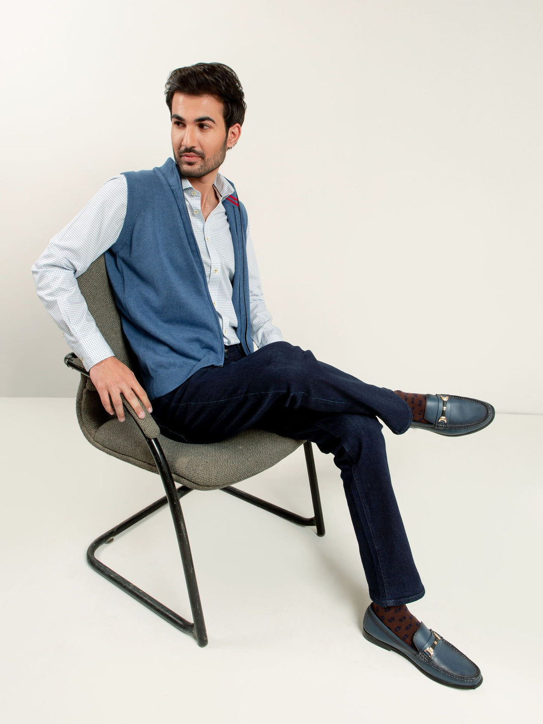 Blue Light Sleeveless Zipper Brumano Pakistan