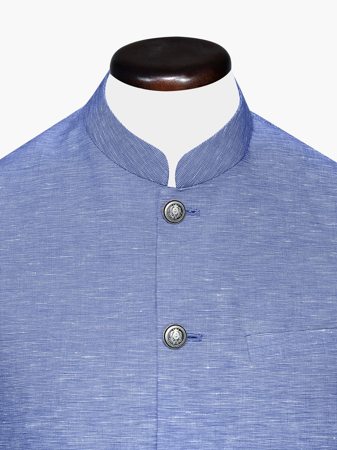 Blue Linen Structured Waistcoat Brumano Pakistan