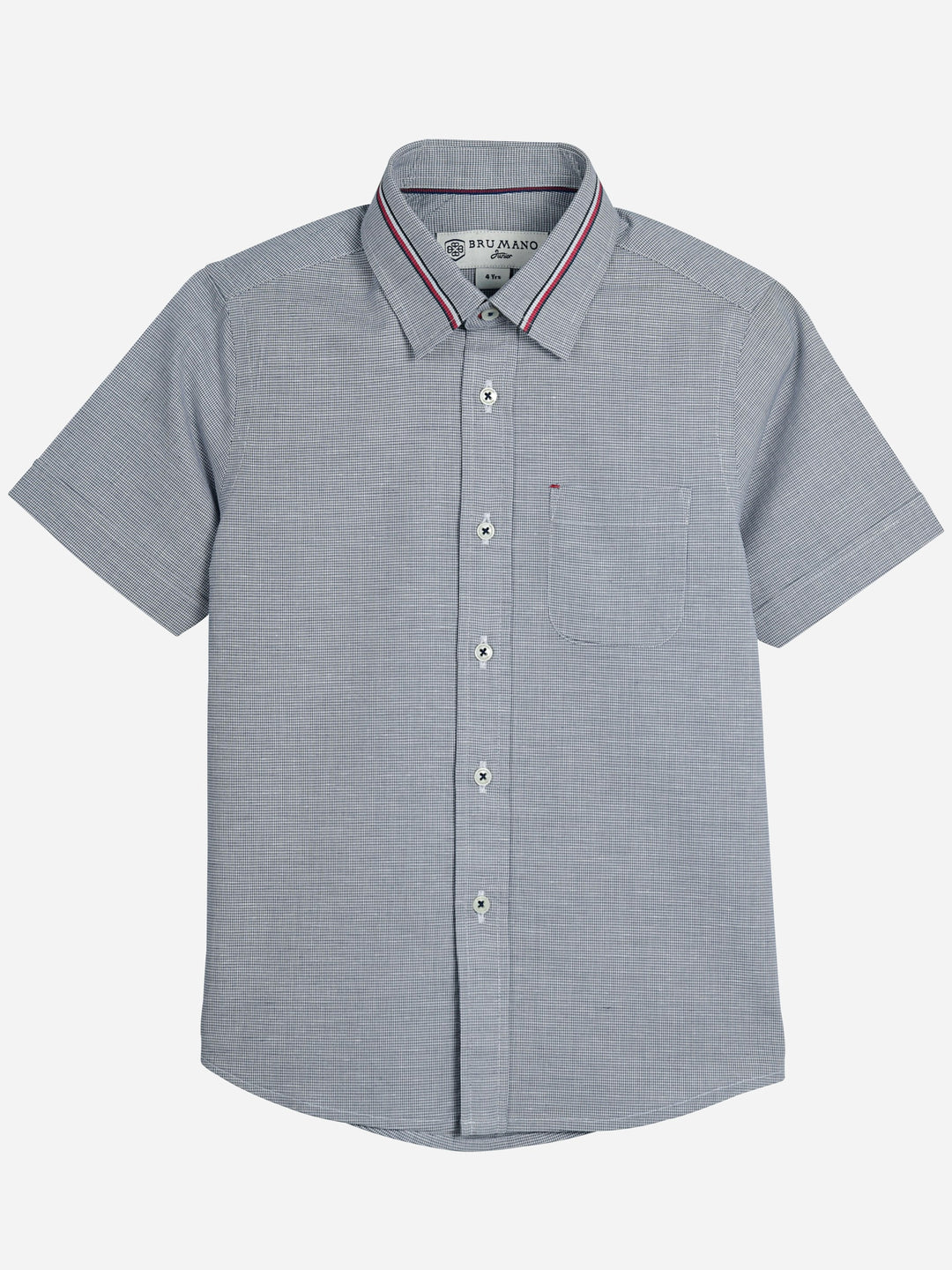 Blue Micro Check Short Sleeve Casual Shirt Brumano Pakistan