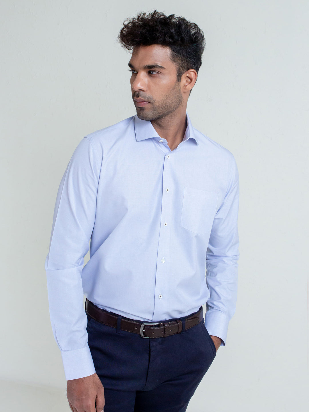 Blue Micro Checkered Classic Shirt Brumano Pakistan