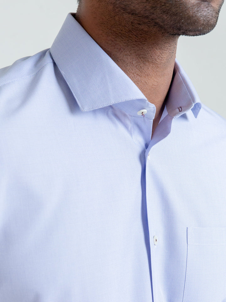 Blue Micro Checkered Classic Shirt Brumano Pakistan