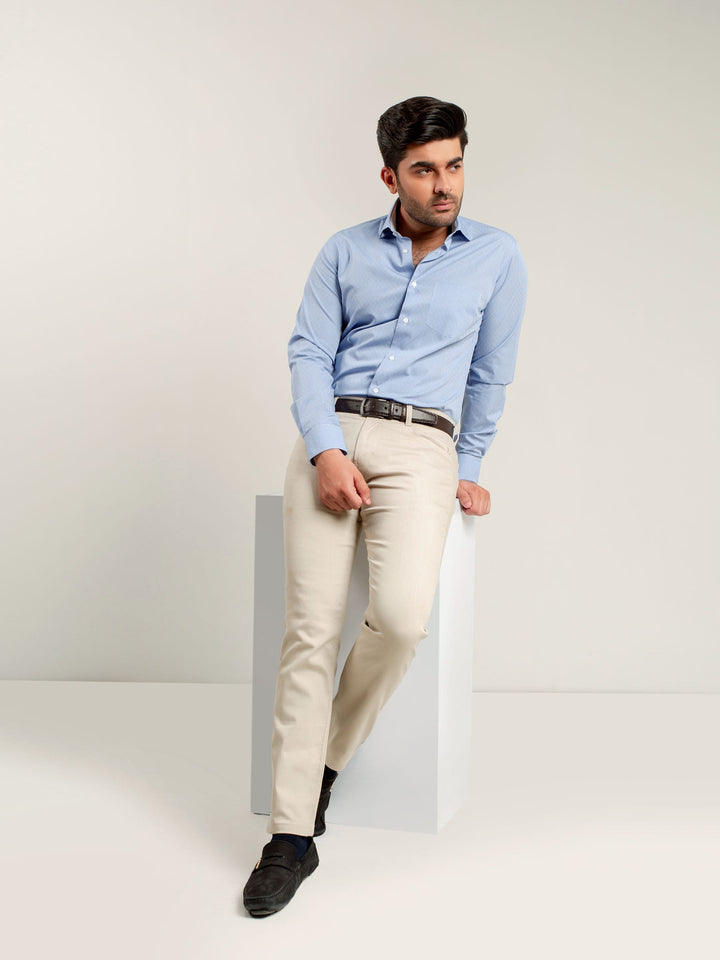 Blue Micro Gingham Formal Shirt Brumano Pakistan
