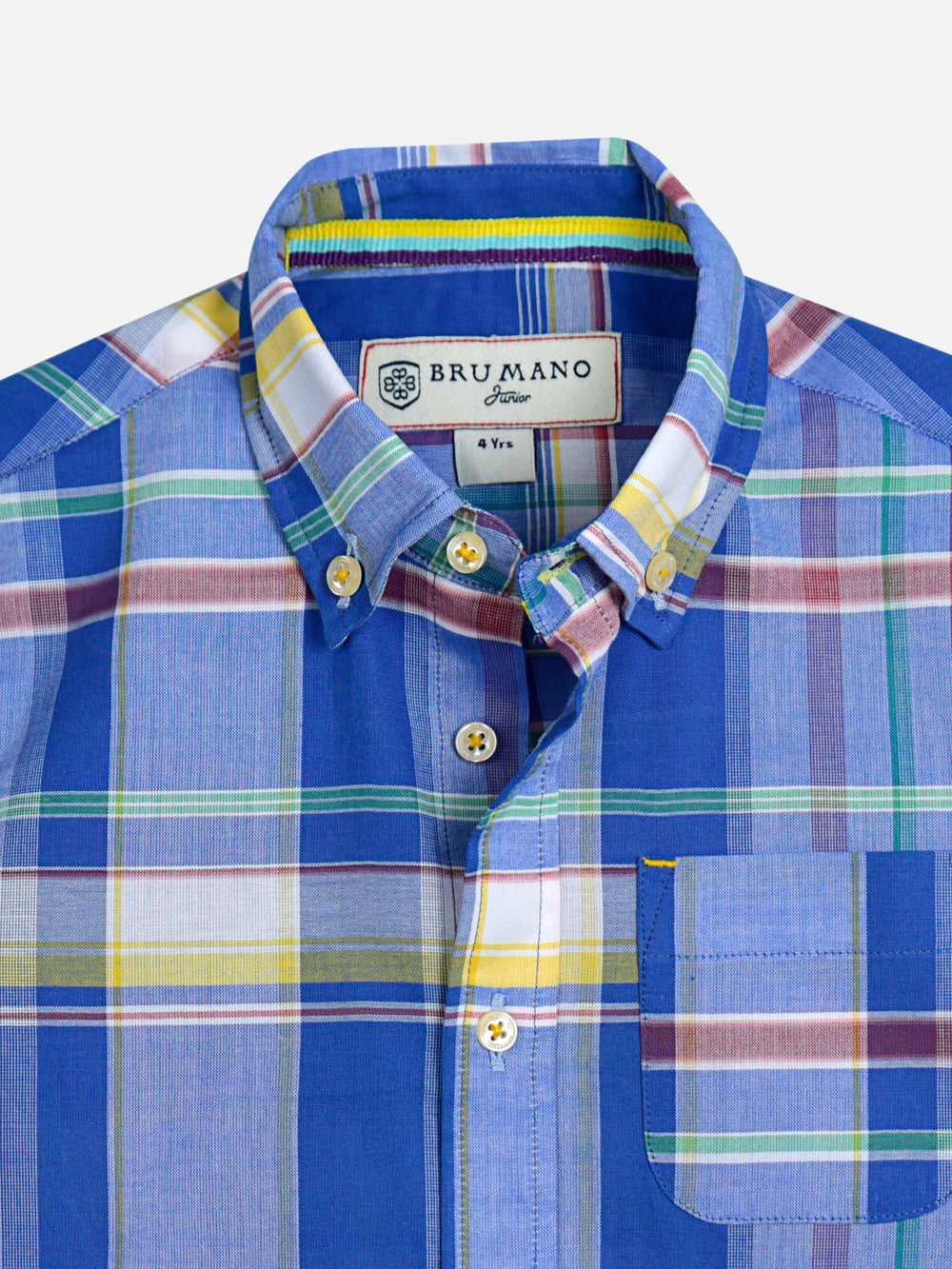 Blue Multi Color Short Sleeve Checkered Casual Shirt
