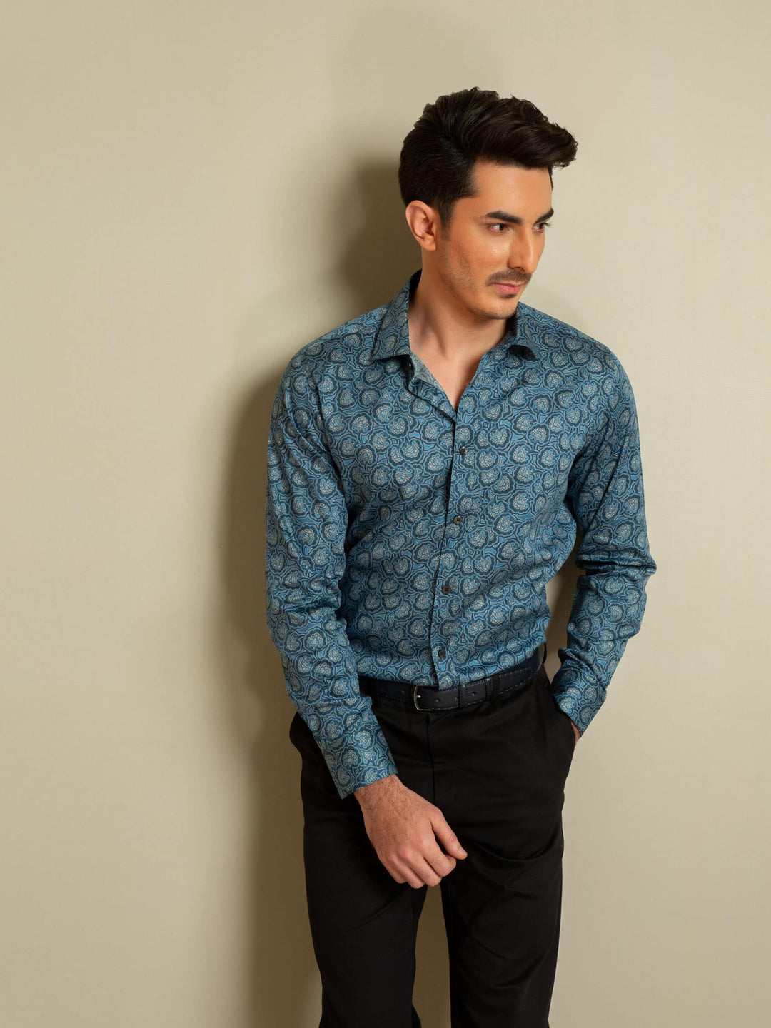 Blue Paisley Printed Shirt Brumano Pakistan