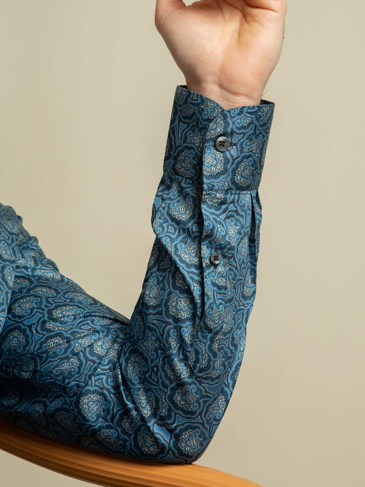Blue Paisley Printed Shirt Brumano Pakistan