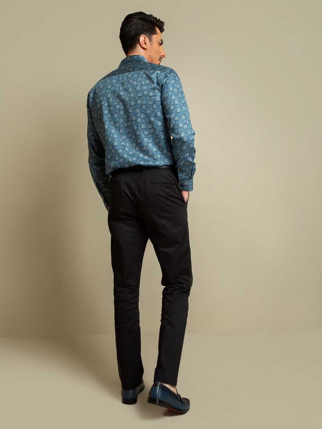 Blue Paisley Printed Shirt Brumano Pakistan