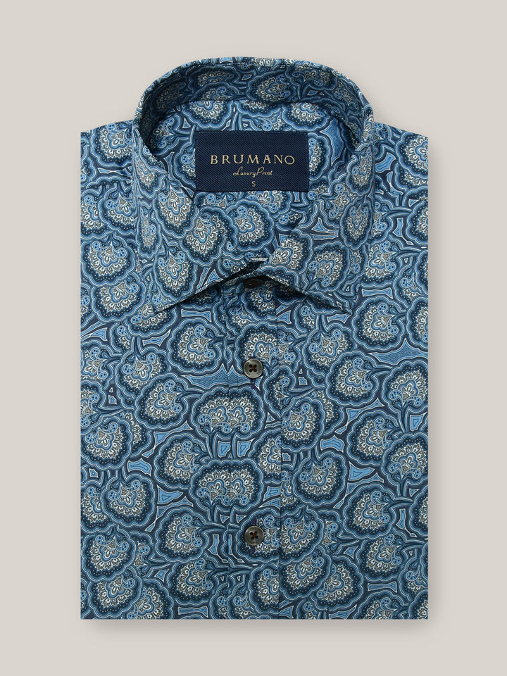 Blue Paisley Printed Shirt Brumano Pakistan