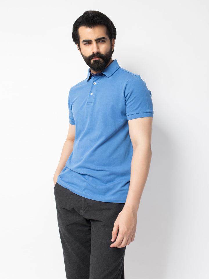 Slim-Fit Blue Pima Polo Shirt