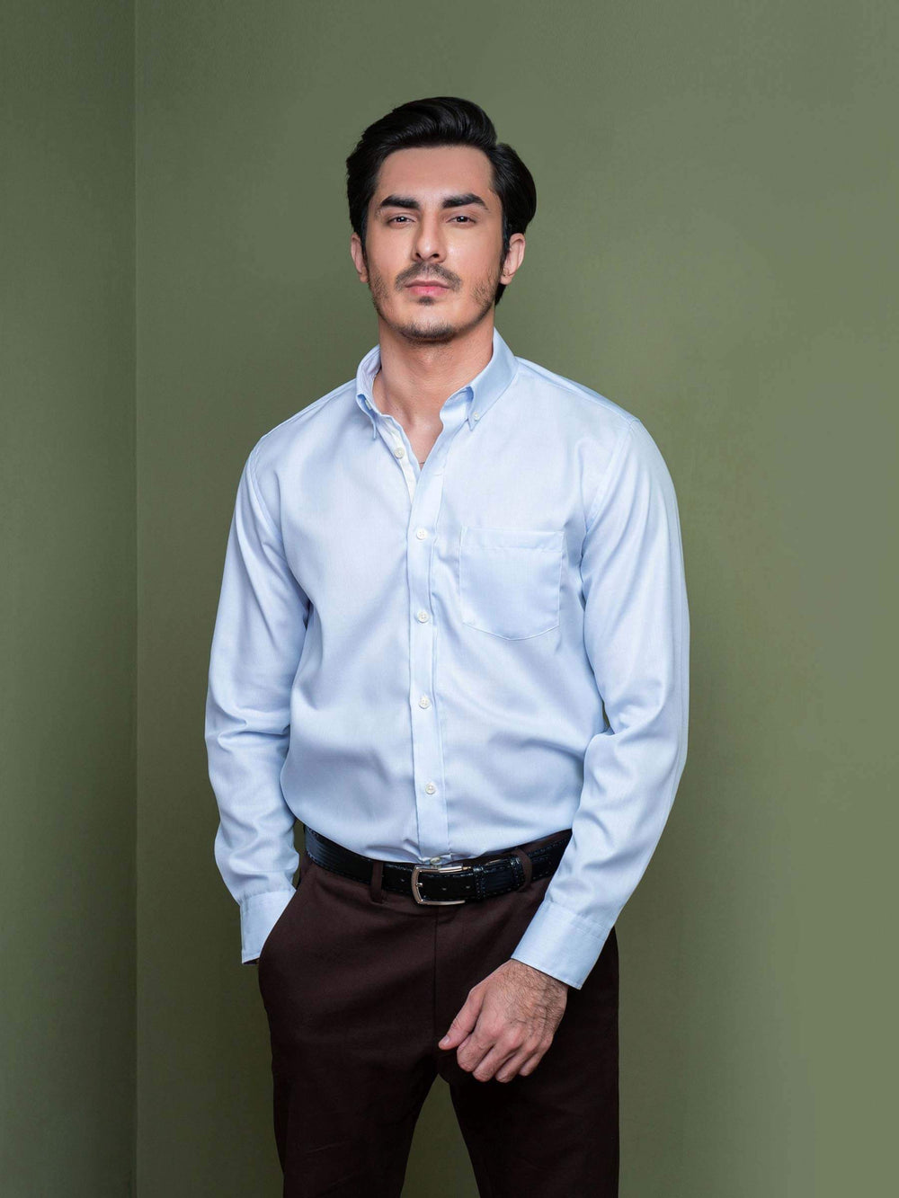 Blue Pinstriped Button Down Shirt