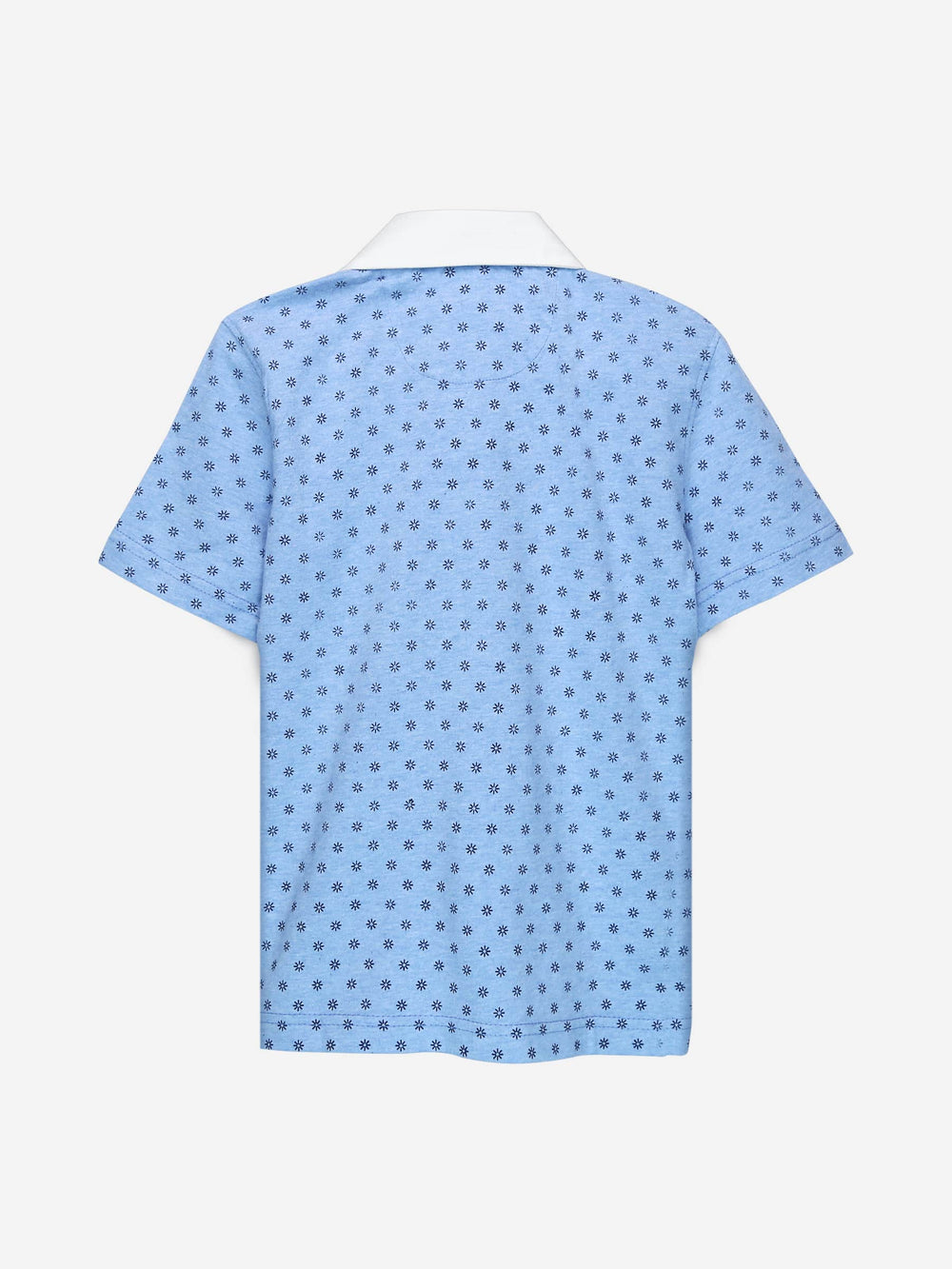 Blue Printed Polo Shirt
