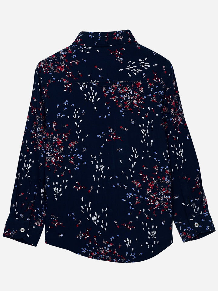 Blue & Red Floral Printed Casual Shirt Brumano Pakistan