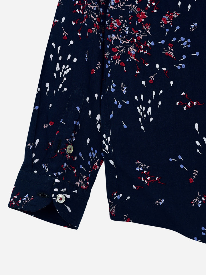 Blue & Red Floral Printed Casual Shirt Brumano Pakistan