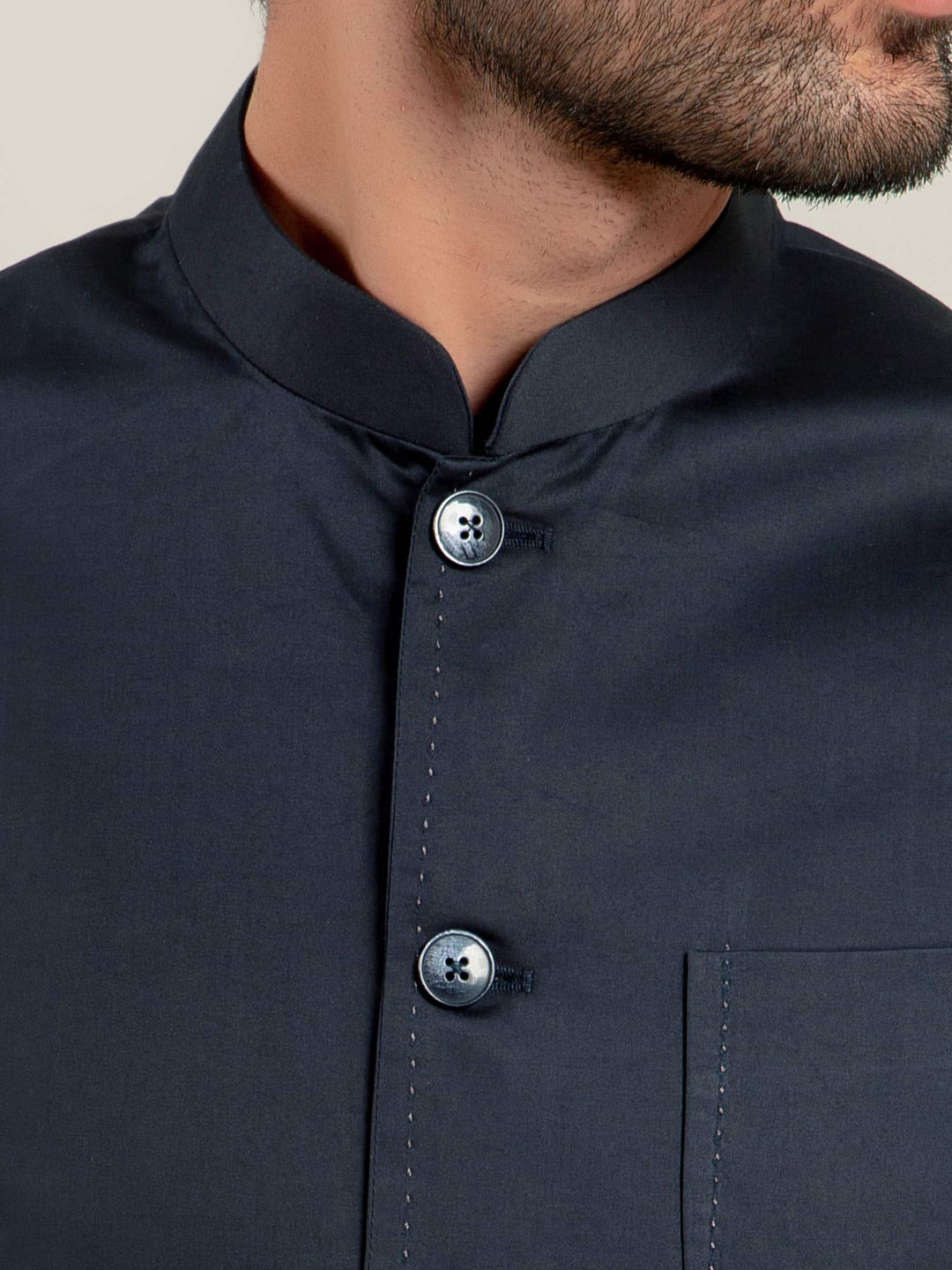 Blue Satin Waistcoat Brumano Pakistan