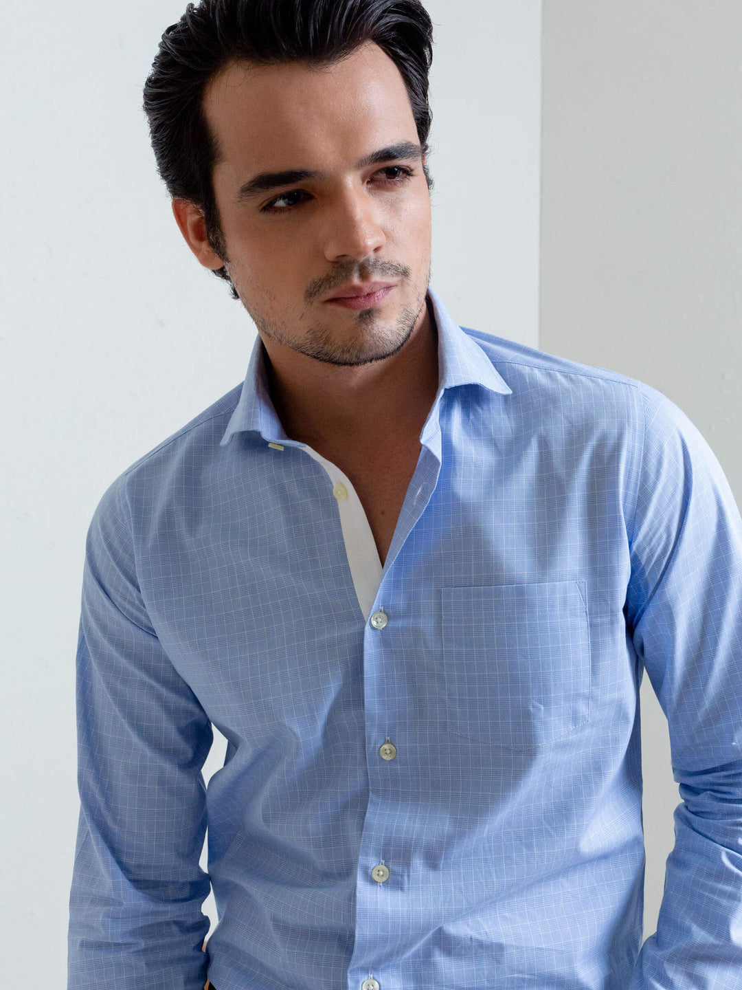 Blue Shepherd Check Formal Shirt Brumano Pakistan
