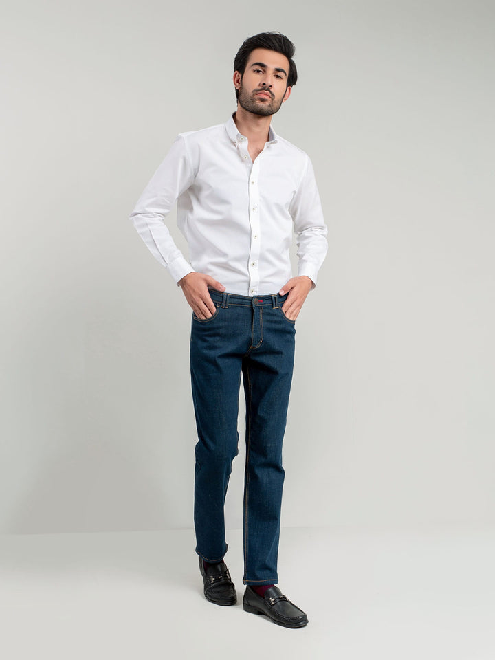 Blue Slim Fit Jeans With Detailing Brumano Pakistan