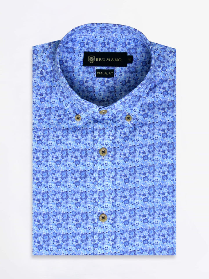 Blue Small Floral Printed Shirt Brumano Pakistan