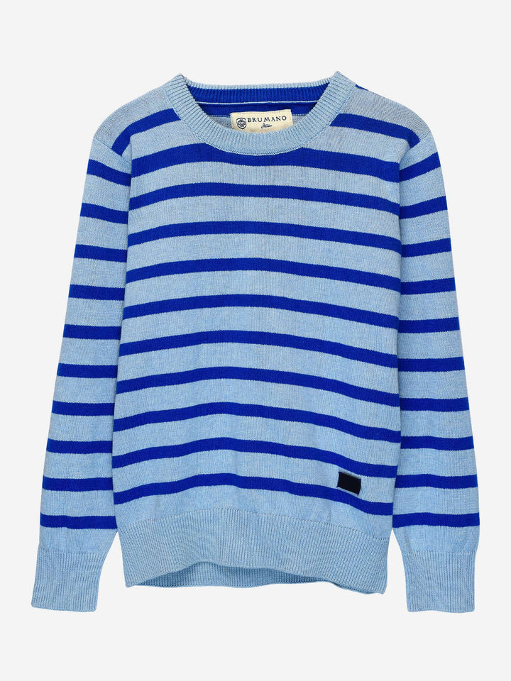 Blue Striped Crew Neck Sweater Brumano Pakistan