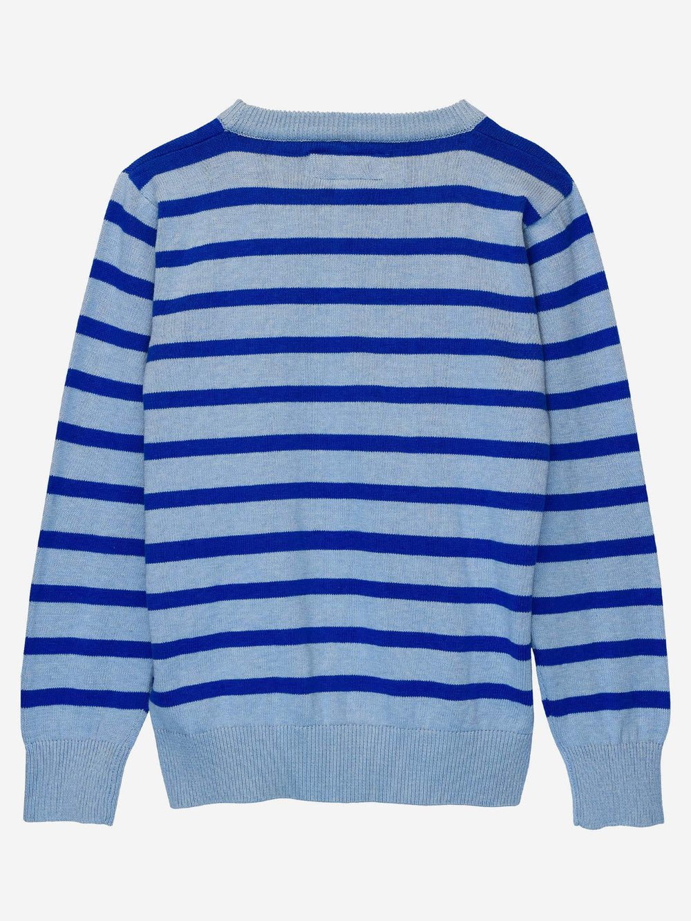 Blue Striped Crew Neck Sweater