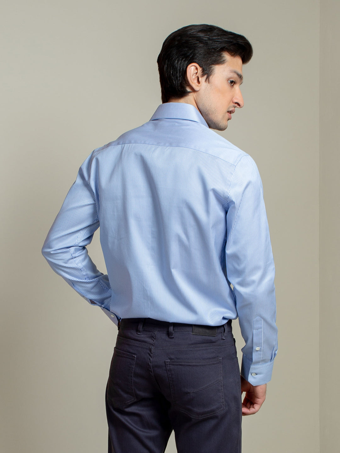Blue Striped Formal Shirt Brumano Pakistan