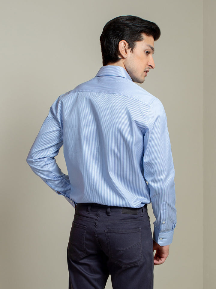 Blue Striped Formal Shirt Brumano Pakistan