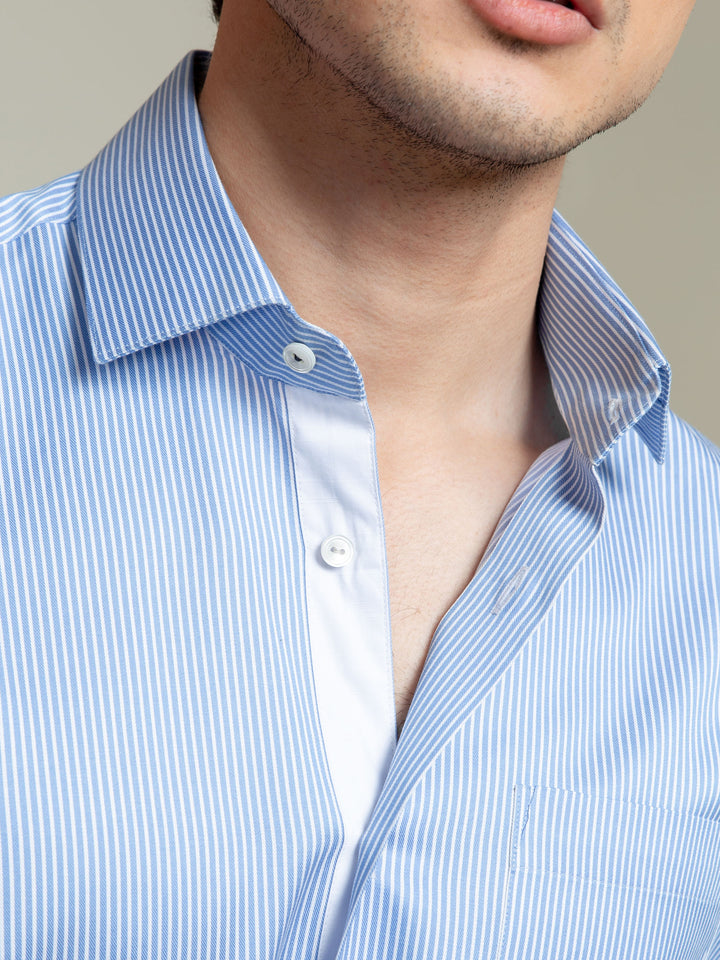 Blue Striped Formal Shirt Brumano Pakistan