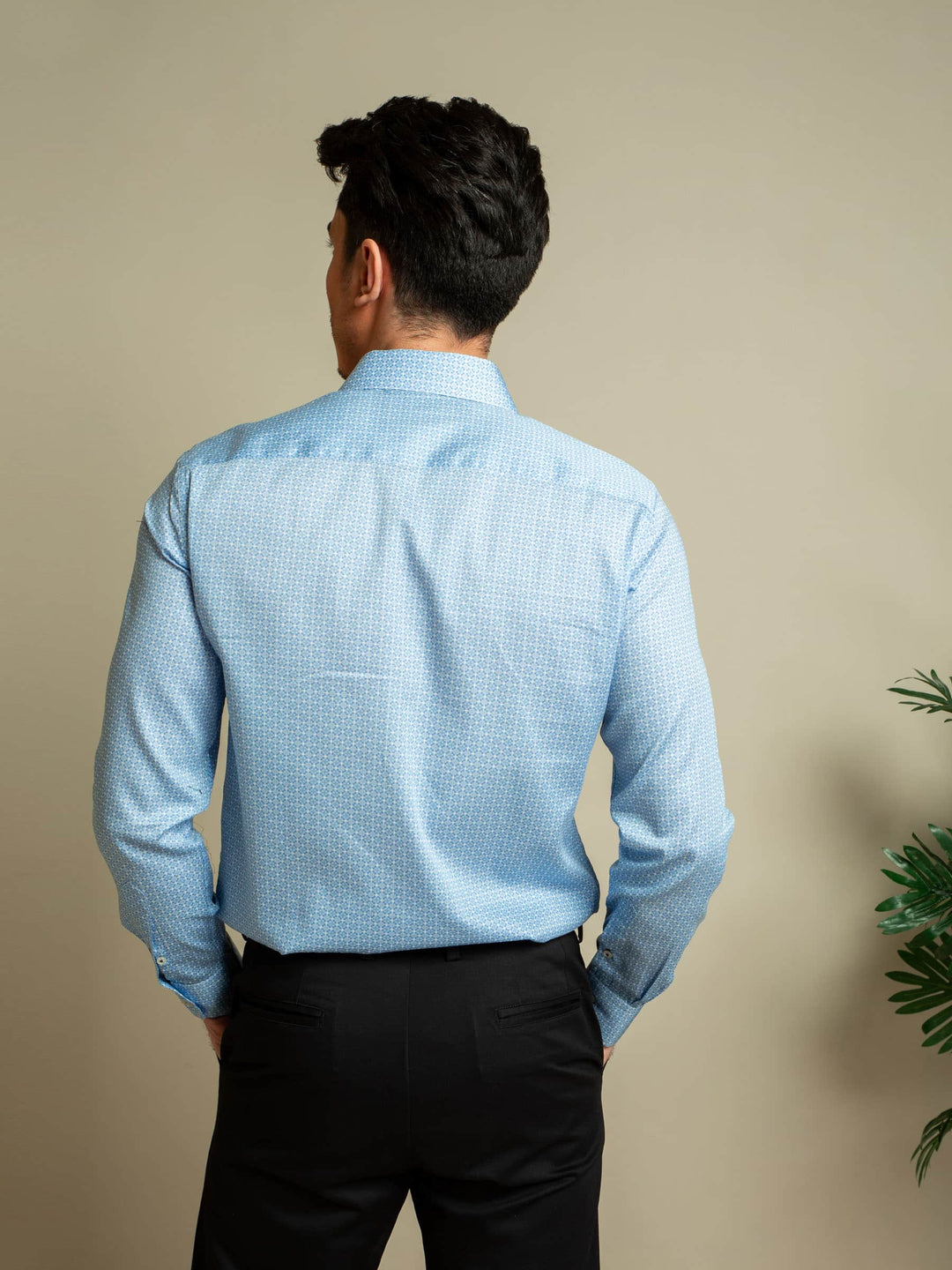 Blue Super Fine Printed Shirt Brumano Pakistan