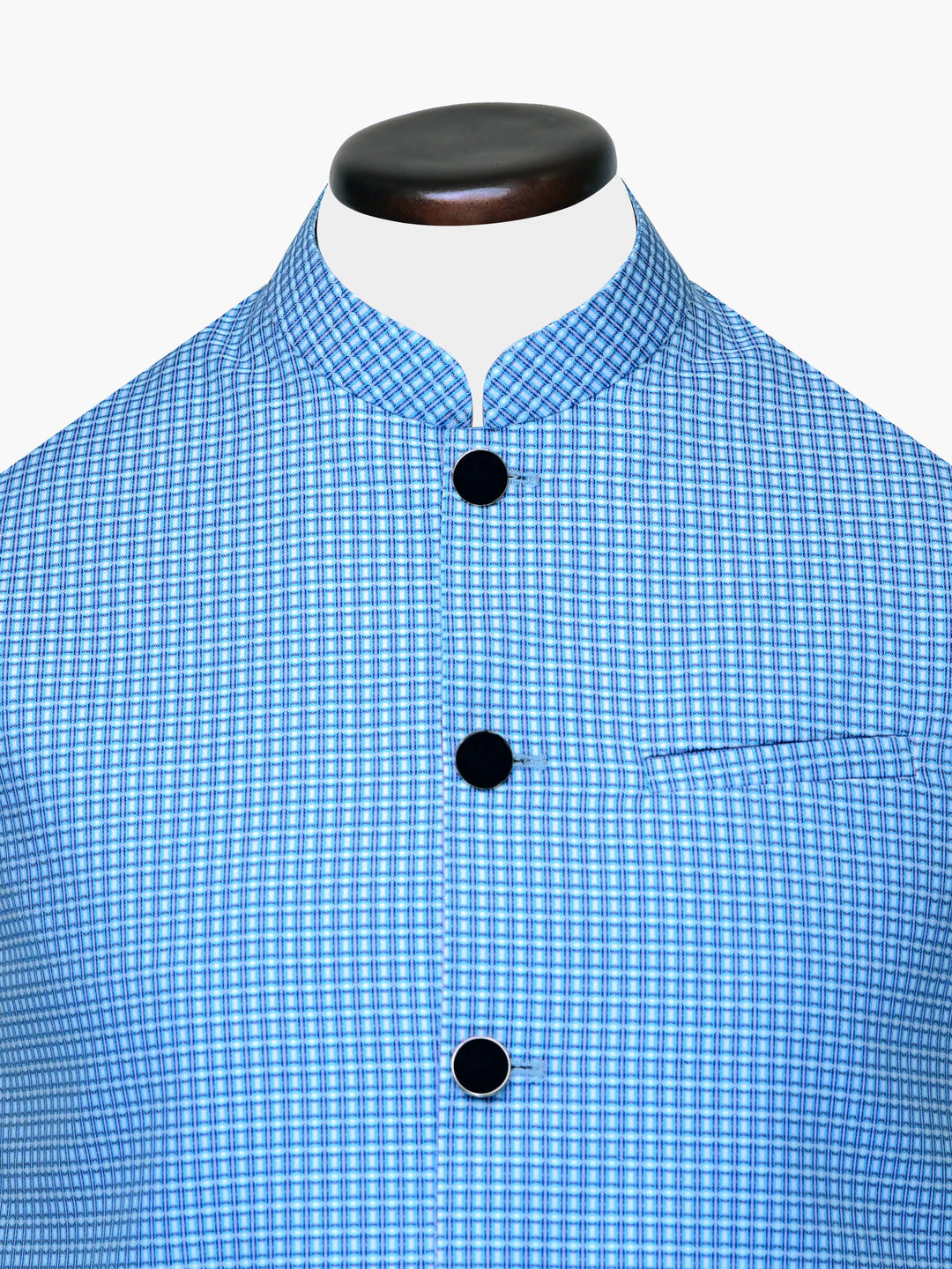 Blue Turquoise Patterned Waistcoat Brumano Pakistan