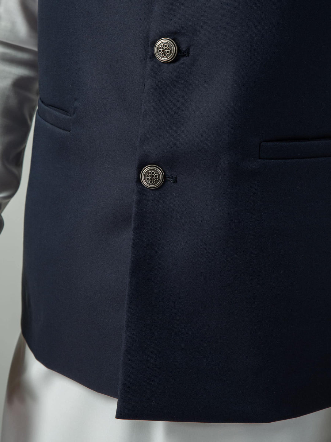 Blue Waistcoat With Silver Buttons Brumano Pakistan