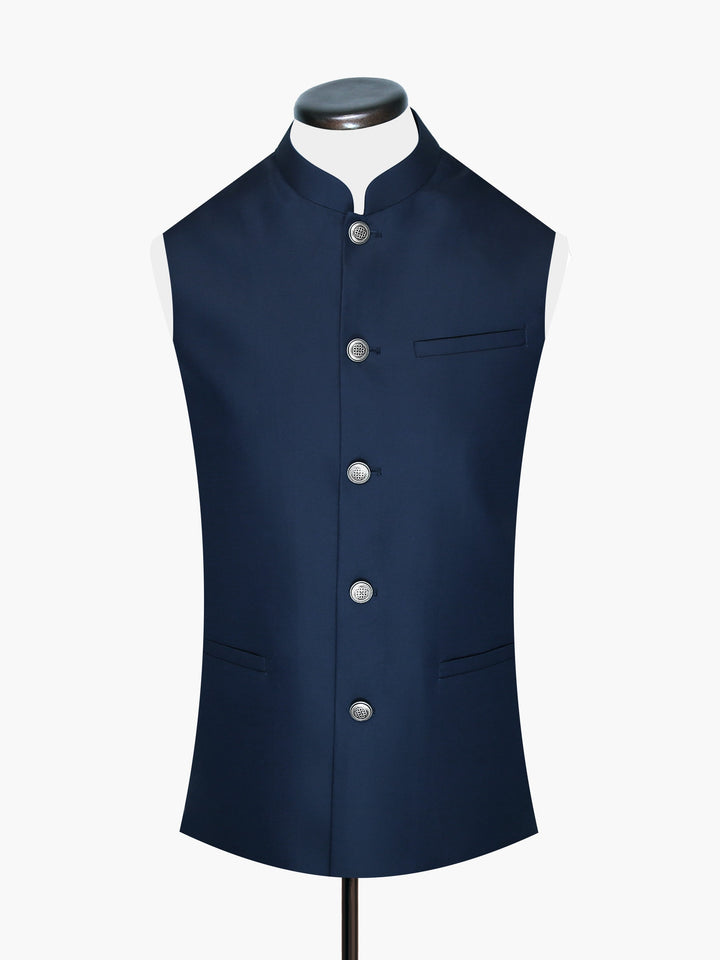 Blue Waistcoat With Silver Buttons Brumano Pakistan