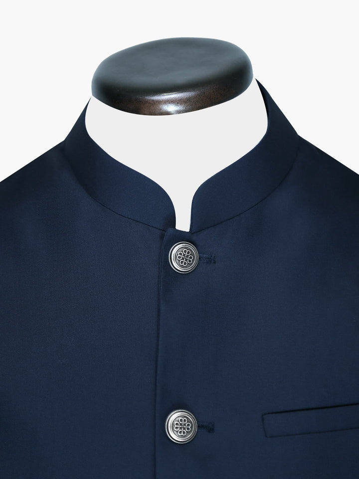 Blue Waistcoat With Silver Buttons Brumano Pakistan