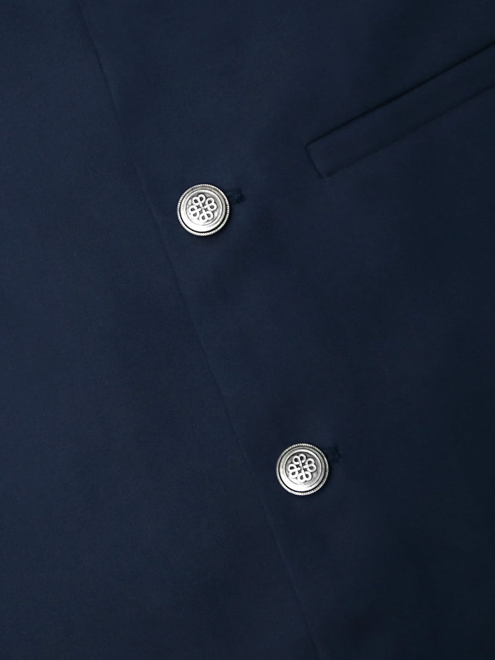 Blue Waistcoat With Silver Buttons Brumano Pakistan
