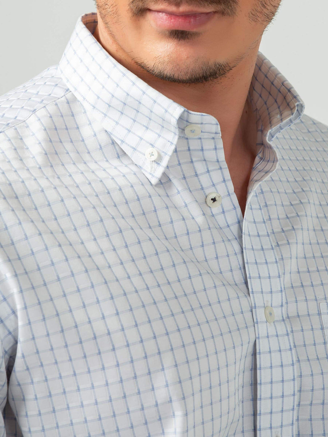 Blue & White Button Down Formal Shirt Brumano Pakistan