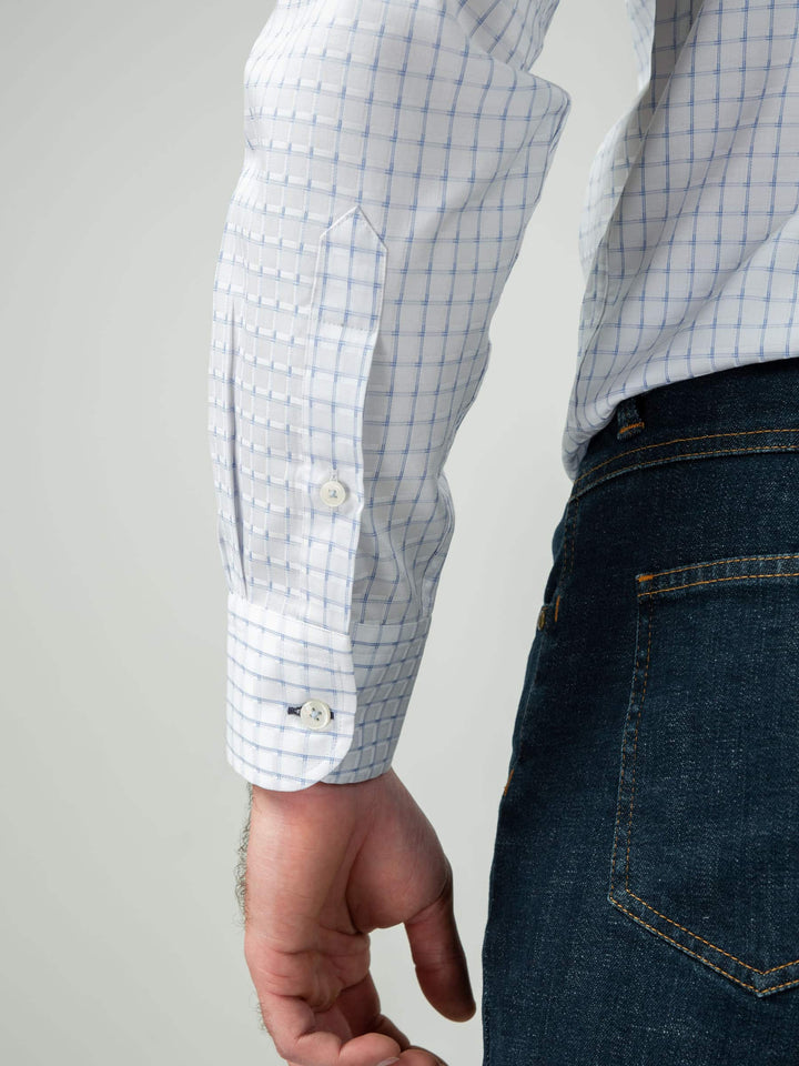 Blue & White Button Down Formal Shirt Brumano Pakistan