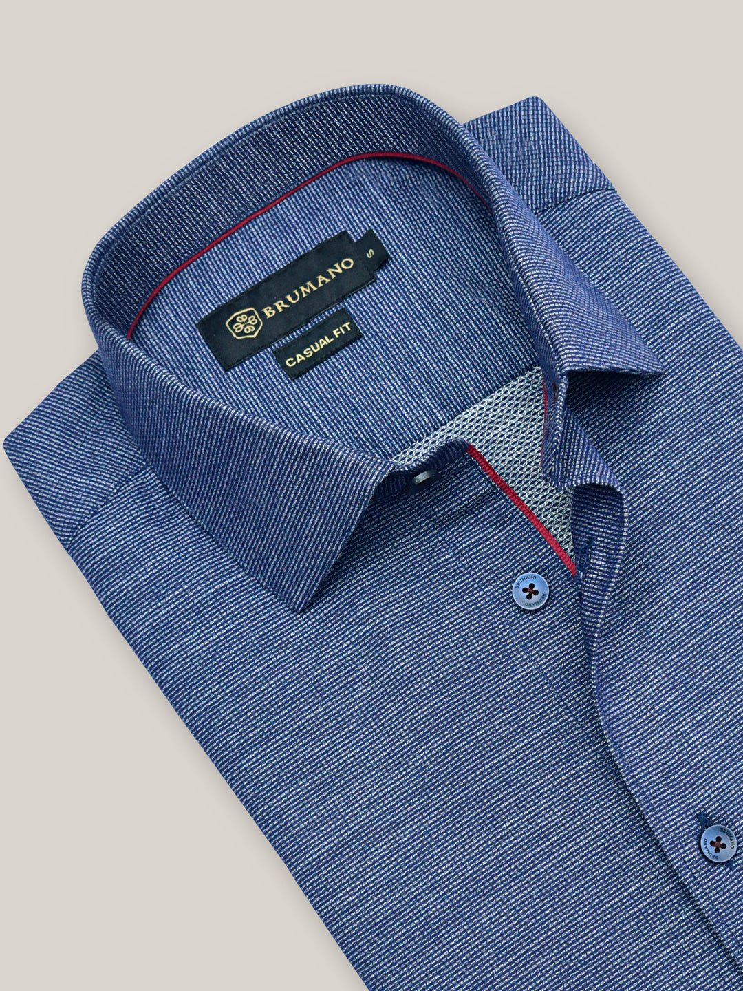 Blue & White Dobby Formal Shirt Brumano Pakistan