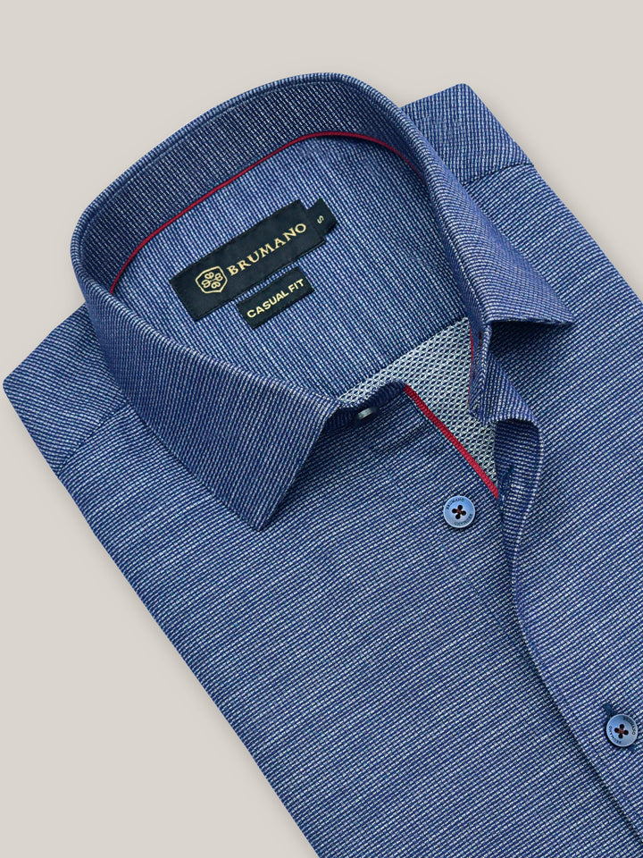Blue & White Dobby Formal Shirt Brumano Pakistan