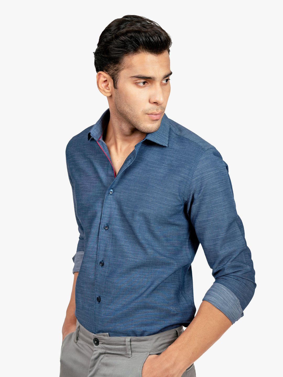 Blue & White Dobby Formal Shirt Brumano Pakistan