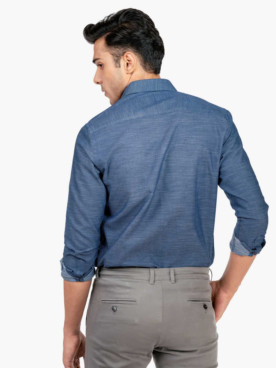 Blue & White Dobby Formal Shirt Brumano Pakistan