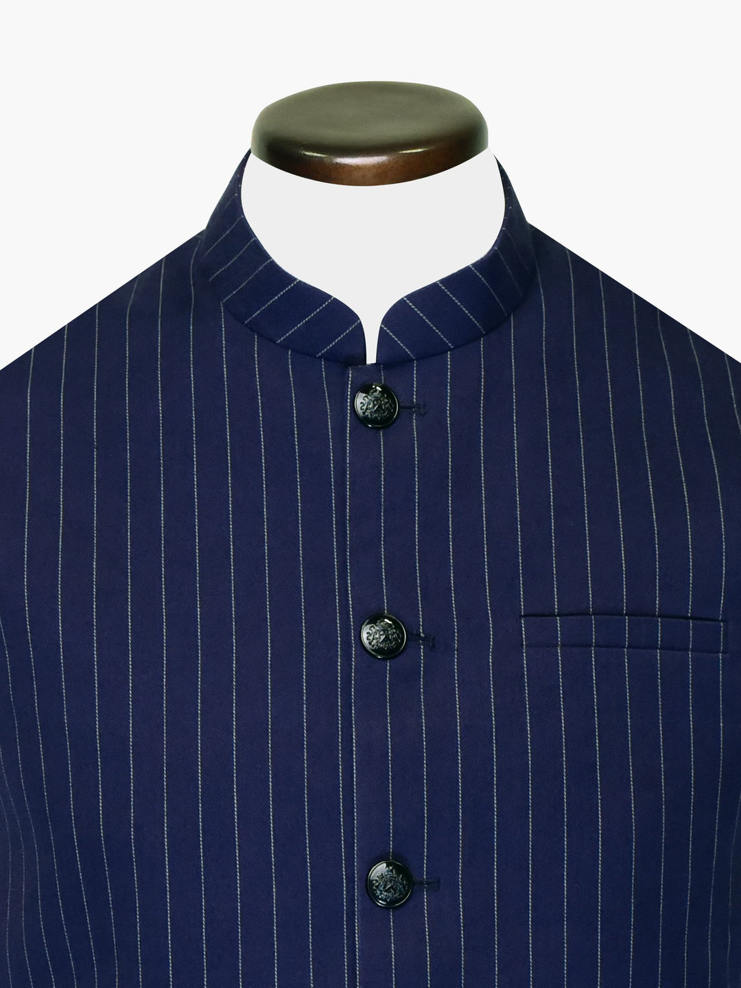 Blue Wool Striped Waistcoat Brumano Pakistan