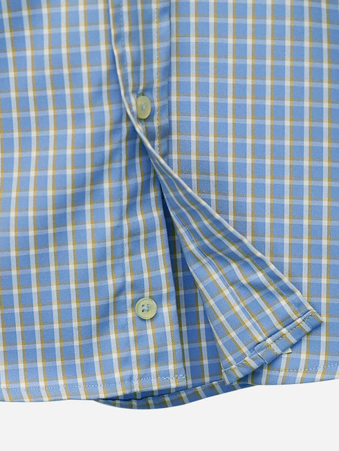 Blue & Yellow Gingham Casual Shirt Brumano Pakistan