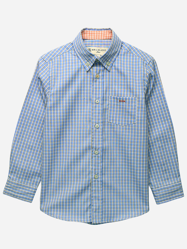 Blue & Yellow Gingham Casual Shirt Brumano Pakistan