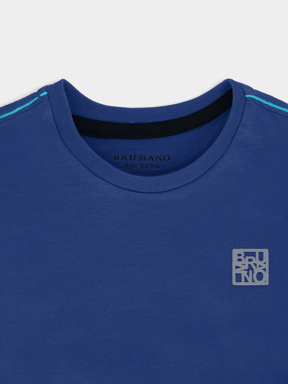 Blue Basic Crew Neck Casual T-Shirt