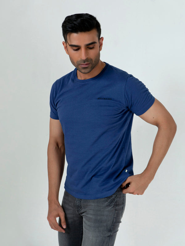 Blue Basic Crew Neck T-Shirt Brumano Pakistan