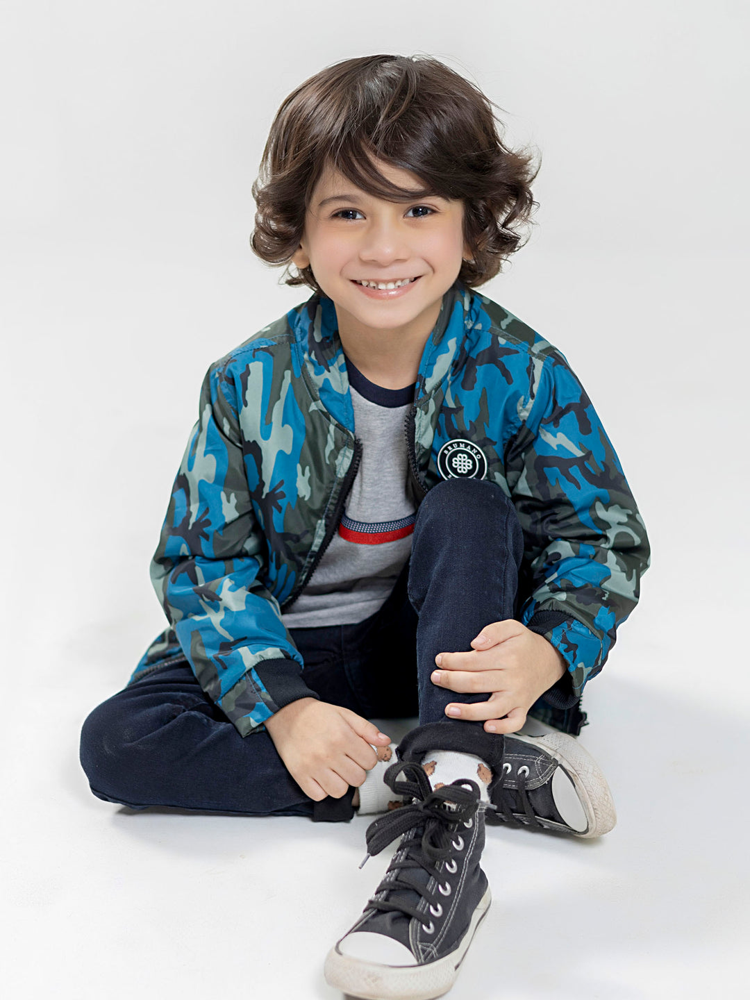 Blue Camouflage Bomber Jacket Brumano Pakistan