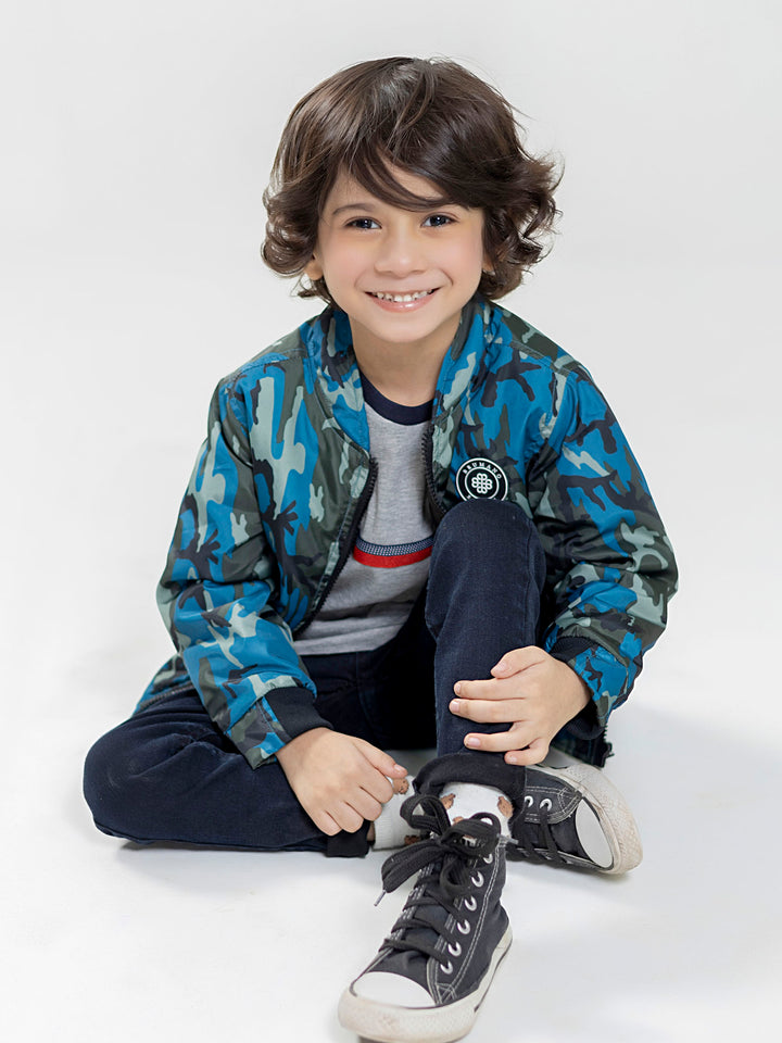Blue Camouflage Bomber Jacket Brumano Pakistan