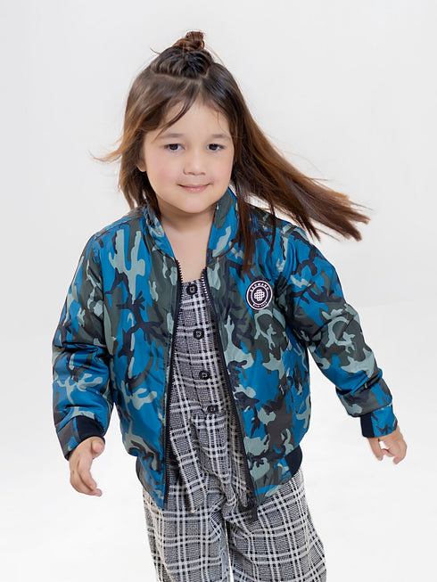 Blue Camouflage Bomber Jacket Brumano Pakistan